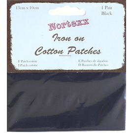 Nortexx Iron on Clothing Patches, Pair of 1, Black
