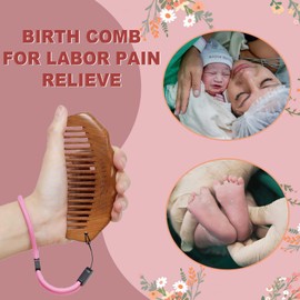Moreinday 2 Pack Labor Comb with Wrist Strap, Birthing Comb for Labor