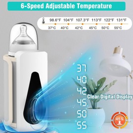 Flaschenwärmer Baby, Flaschenwärmer Baby Unterwegs für alle Flaschen, Einstellbare Temperatur Babyflaschenwärmer Flaschenwarmhalter mit LCD-Display für zu Hause draußen Reisen