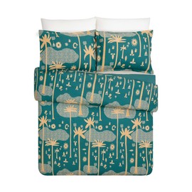 Justina Blakeney JUNGALOW Cosmic Desert Cotton Duvet Cover Set, Bohemian Bedding Comforter Cover, 3 Pieces, 1 Duvet Cover and 2 Shams, Queen Size