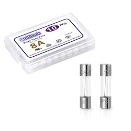 UL Listed F8AL125V Glass Fuse-Boffdock 8A 125V-10 PCS Fast Blow Fuses 0.2x0.78 Quick Blow Fuses for String Lights, Christmas Lights,Bubble Light Strand(F8A)
