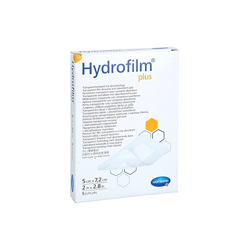 Hydrofilm Plus Transparent Dressing 5 x 7.2 cm Pack of