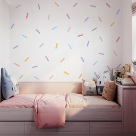 Runtoo Confetti Wall Stickers Pink Sprinkles Colorful Polka Dot Wall Decals Peel and Stick Window Clings Decor for Kids Nursery Girls Bedroom