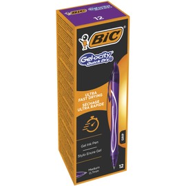 BIC Gel-ocity Quick Dry Gel Pens, Medium Point (0.7 mm), Turquoise, Box of 12, Retractable Pen with Ultra Fast Drying Ink, 964776