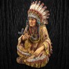 K EXCLUSIVE Native American Figurines - Chief with Peace Pipe