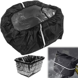MEZOKUCEL Basket Rain Cover, Bike Trunk Cover, Bike Basket Foldable Waterproof Cycling Basket Cover, Oxford Cloth Liner, Fits Most Bicycle Baskets