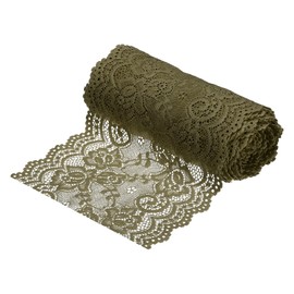 MECCANIXITY 6 Pulgadas Ancho 5 Yarda Encaje Cinta Floral Patrón Verde Encaje Recorte Cinta para Coser Hacer, y DIY Artesanías, Regalos Envolver, Ramos, Boda Decoración