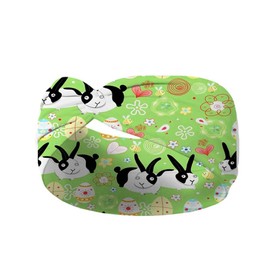 Koolgil Easter Headband Cute Bunny Headband Printed Knot Elastic Headband Costume Cosplay Party Yoga Workout Headband (Light Green)