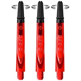 Harrows Darts Technology Carbon 360 Shafts, Rotating Carbon Top by Thor-Sports (Short, Red)