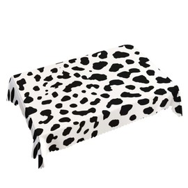 Walmsco Tablecloth Black White Dot Print Decor For Dining Room Kitchen Rectangular Table Cover 132 * 178cm