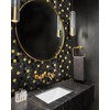 Blujellyfish Black and Gold Backsplash Wall Tiles Hexagon Mosaic Shower