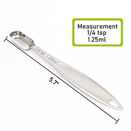 BERYLER 1PCS 1/4Teaspoon (1.25ml) Single Measuring Spoon, Individual Stainless Steel Long Handle Measure Tablespoon Only