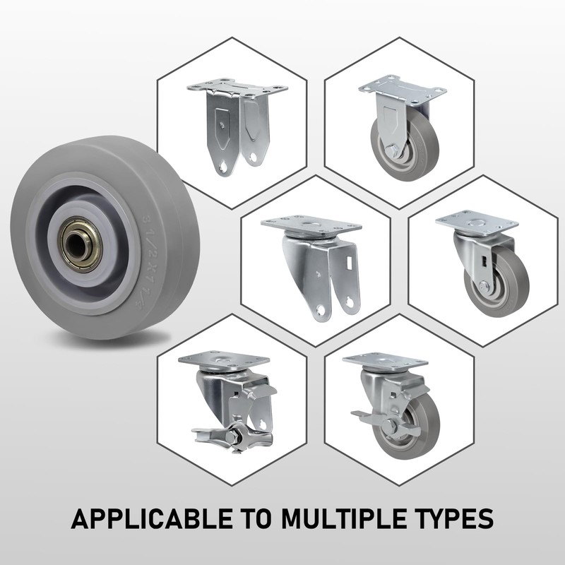3.5 Inch Thermoplastic Rubber Caster Wheels (Set of 4) –