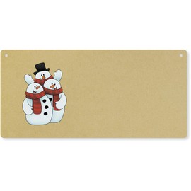 Azeeda 'Snowman Friends' Large Wooden Wall Plaque/Door Sign (DP00066803)