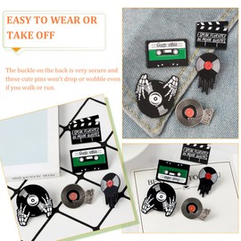 HEALLILY 5 Piezas Broches Retro Esmaltados Para Ropa Insignias De FonóGrafo Accesorios Coloridos Para Chaquetas Y Bolsos