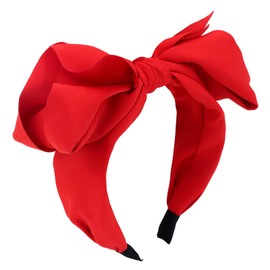 Jaciya Bow Headband for Women Non Slip Fashion Knotted Headband with Bow Girls Red Bunny Ears Head Band Hair Accessories