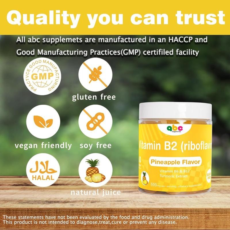 Vitamin B2 Riboflavin Gummies 400mg for Men – Chewable B2
