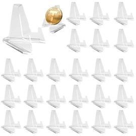 Rairsky Pack of 25 Acrylic Stands, Transparent Small Acrylic Stand, Card Stand, Coin Stand, Postcard Stand, Plate Stand for Presenting Coins, Pocket Watches, Medals