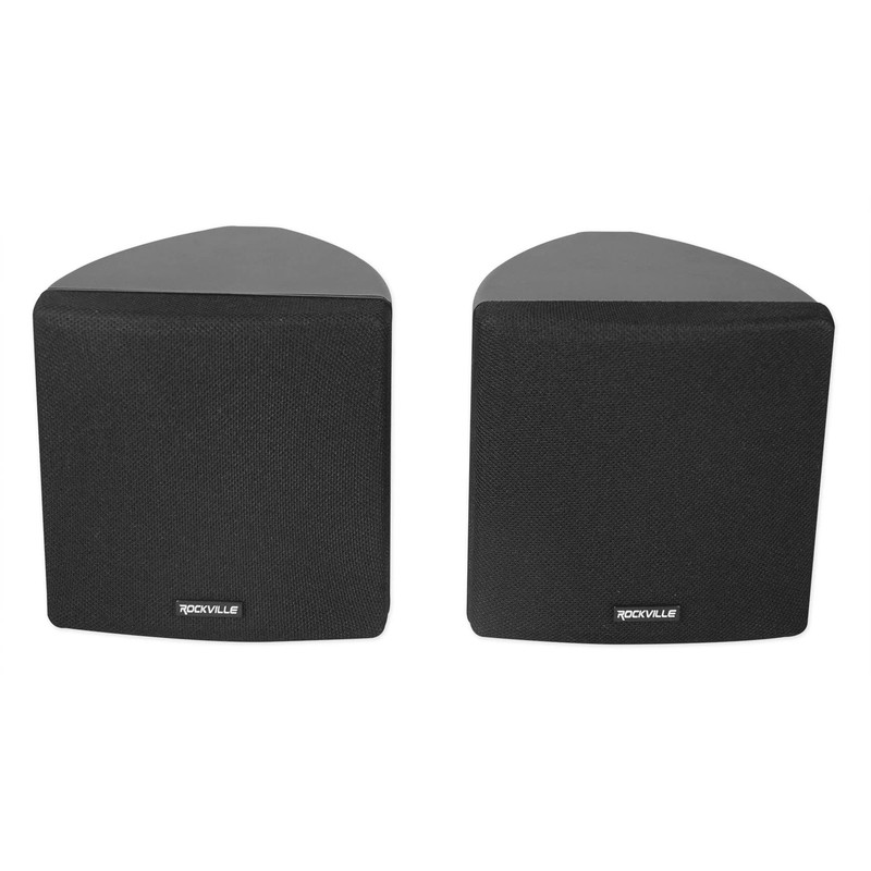 Rockville Cube Black Pair of 3.5" Black Home Theater Wall