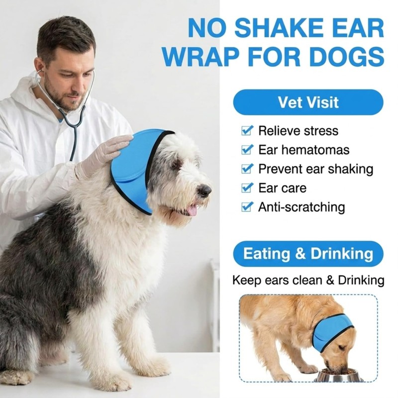 No Flap Ear Wraps for Dogs, Dog Ear Muffs Noise