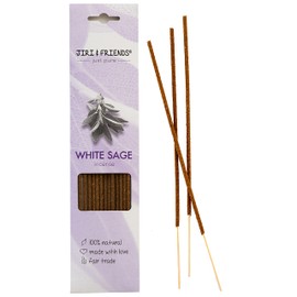 Jiri and Friends White Sage Incense Sticks 100% Natural, 15 Pieces, Fair Trade Incense