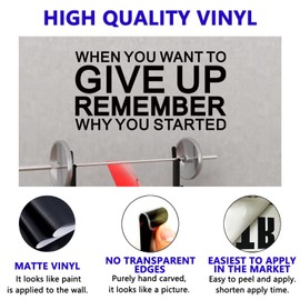 Motivational Quotes Wall Stickers for Gym: Office Inspirational Positive Vinyl Art Wall Decals for Classroom School Bedroom Living Room - When You Want to Give Up 21" X 11"
