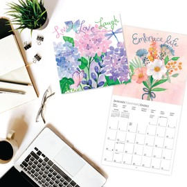 Graphique 2026 Live Love Laugh Wall Calendar | 12” x 12” | Thick Paper | Home & Office Organizer | Large Monthly Grid | 3 Languages & Marked Holidays | 4 Month Preview Page for 2027