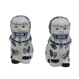 SYNWISH Blue and white Farmhouse Vintage Salt and Pepper Shakers Set Cute Salt and Pepper Shakers for Your Kitchen, Hand painted Ceramic, 3 oz, Rust-Free