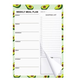 Thboxes Magnetic Weekly Meal Planner and Shopping List Pad for Fridge, 60 Sheets Tear-Off Food Planner Undated Magnetic Notepad for Fridge, for Food Planning Shopping, 1 Year of Use, 25 X 17.5 cm