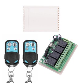 4CH 315mhz Switch RF Remote Switch DC 12V 4CH Channel 10A Remote Control with 2 Transmitters and 1 Receiver for Wireless Control
