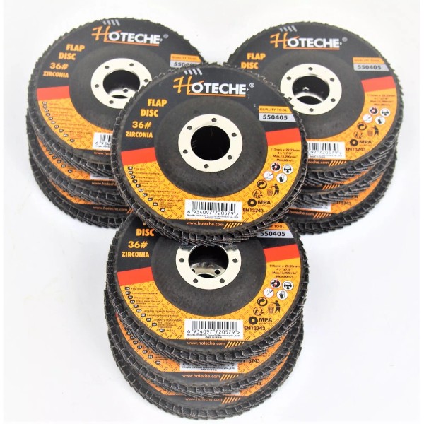 HOTECHE Lot of (10) Zirconia Blue Flap Disc Grinding wheel