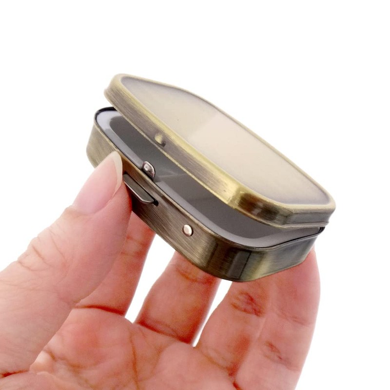 Daio Manufacturing B325-2 Square Portable 2-Compartment Accessory Case, Stainless Steel,