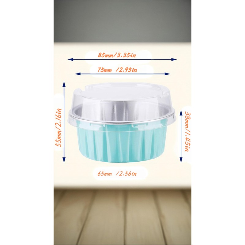 30-Pack Aluminum Pans with Lids - 5oz Foil Baking Cups