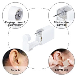 4 Pcs Ear Piercing Kit Painless, Piercing Kit Disposable with Ear Studs, Ear Piercing Gun Safety Asepsis, Peircing Kit Self Piercing Gun with Sterilised Cotton Pads for Women Men