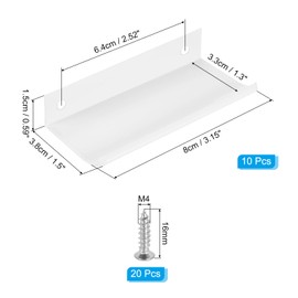 PATIKIL Montage Finger Edge Pull, Pack of 10, 80 mm / 3.15 inches, Aluminium Alloy Concealed Handle, Cabinet Edge Pull Handles with Screws for Home, Kitchen Furniture, Door Drawer, White