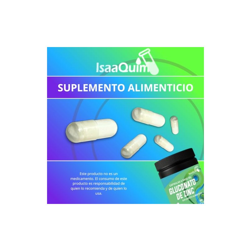 IsaaQuim Gluconato de Zinc 20 mg – 200 Cápsulas |