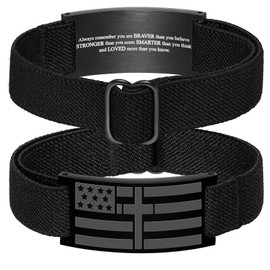 GLEZZA Always Remenber Bracelets for Boy Men American Flag Cross Inspirational Motivational Bracelet Bible Verse Christmas Birthday Easter Jewelry Gifts for Son Boyfriend Husband