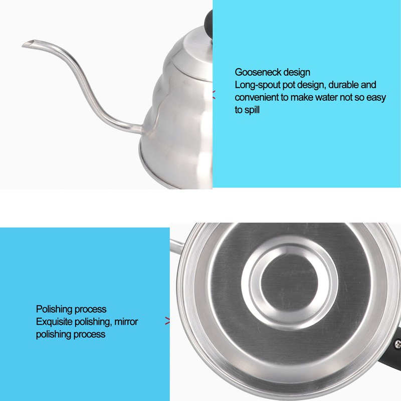 Stainless Steel Pour Over Coffee Kettle Vintage Gooseneck Spout Pot