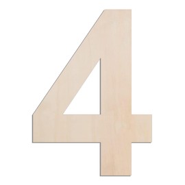 MGTECH 12 Inch Large Wooden Number 4, 1/4 in Thick Big Wood Number for Crafts and Wall Decor