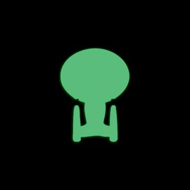 Trek Inspired USS Enterprise D Style 3 Silhouette Space Voyager Glow in The Dark Sticker Decal for Phone Tablet Laptop Car Truck Window | 4" Sticker | Green