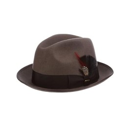 Scala Classico Men's Wool Felt Fedora Hat, Grey, Large