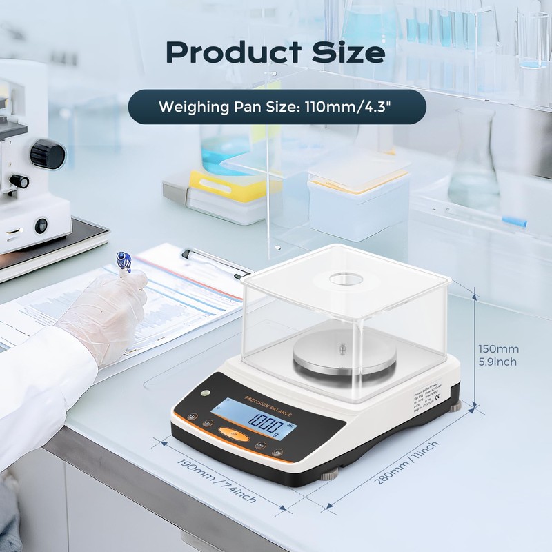Bonvoisin Lab Analytical Balance 500g x 0.001g Precision Digital Scale