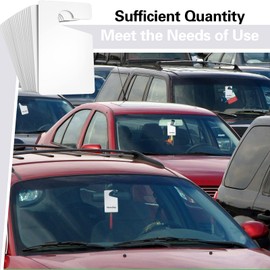 Remerry 500 Pack Blank Parking Permit Hang Tag Plastic Parking Placards PVC Hang Tag 3 x 5 Inch for Car Rear View Mirror Employee Resident Car Lot Enterprises Office and More(White)