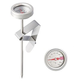 BaraRose Cooking Oil Thermometer for Tempura Cooking - Waterproof Meat Kitchen Cooking Oil Temperature Measuring Tool - Durable 0℃ to 200℃ Measurement 304 Stainless Steel (1, 30cm)