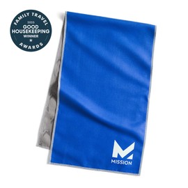 Mission Original Cooling Towel, Mission Blue - Soft, Durable Microfiber - Cools Up to 2 Hours - UPF 50 Sun Protection - Machine Washable