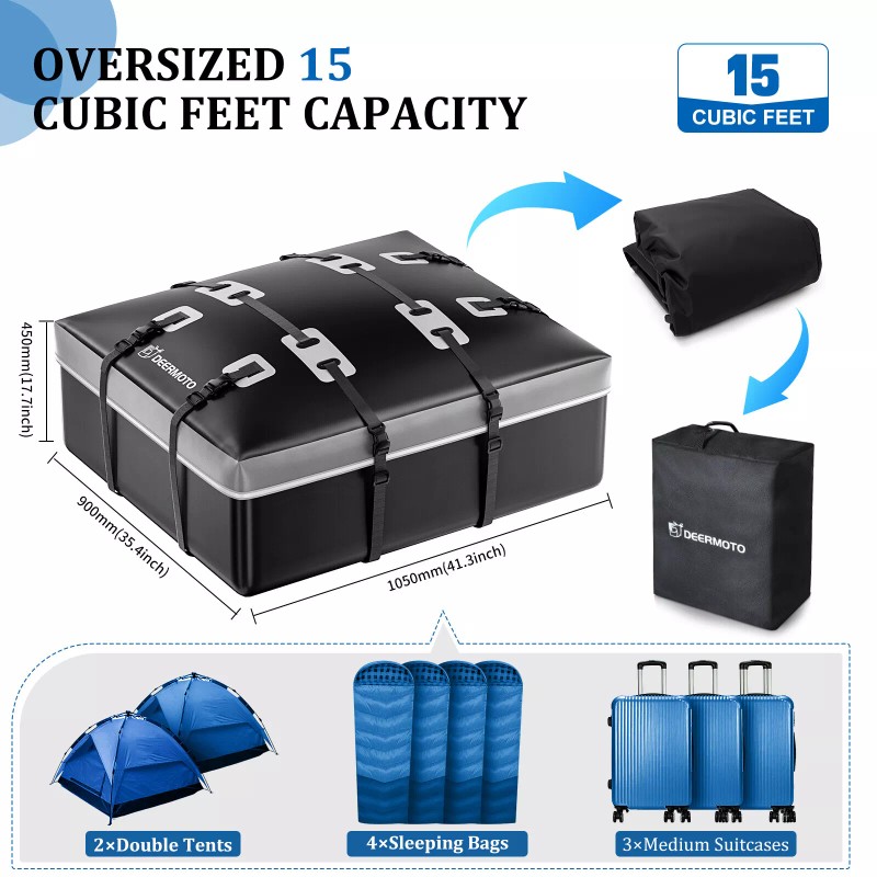 KEEPDSGN 21 Cubic Feet Car Roof Top Cargo Carrier Bag