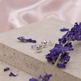 Tuscany Silver 8mm Knot Stud Earrings
