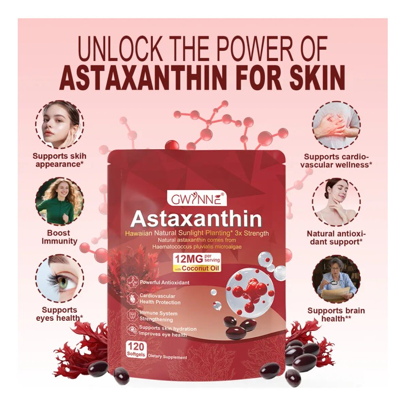 Gwynne Astaxantina 12mg 120 Cápsulas Blandas Antioxidante Antioxidant From Fresh