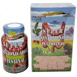 Diaz Super Desintoxicador Intestinal Kit - 60 Teabags & 90 Capsules
