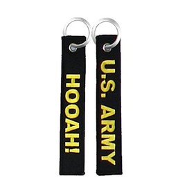 U.S. Army HOOAH! Black Embroidered Key Chain